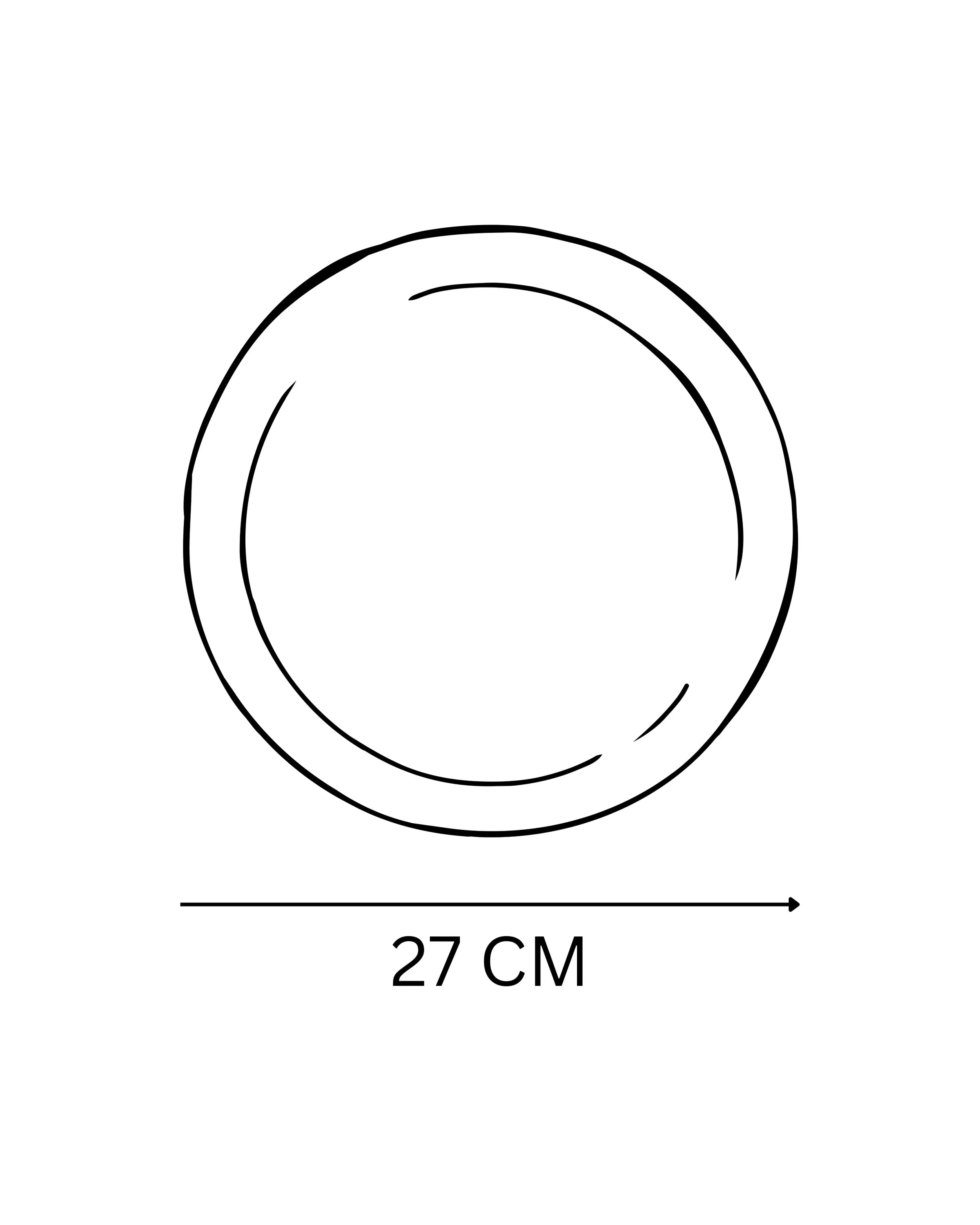 Handcrafted BASIC PLATE in white Large finish by Stonia.