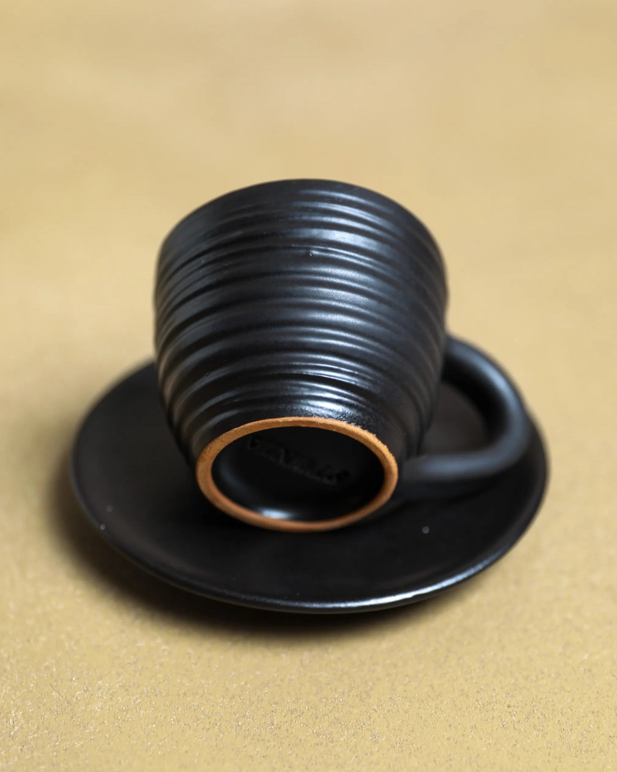 Handcrafted Black Roast Cup in black matte, 100 ML mug by Stonia.