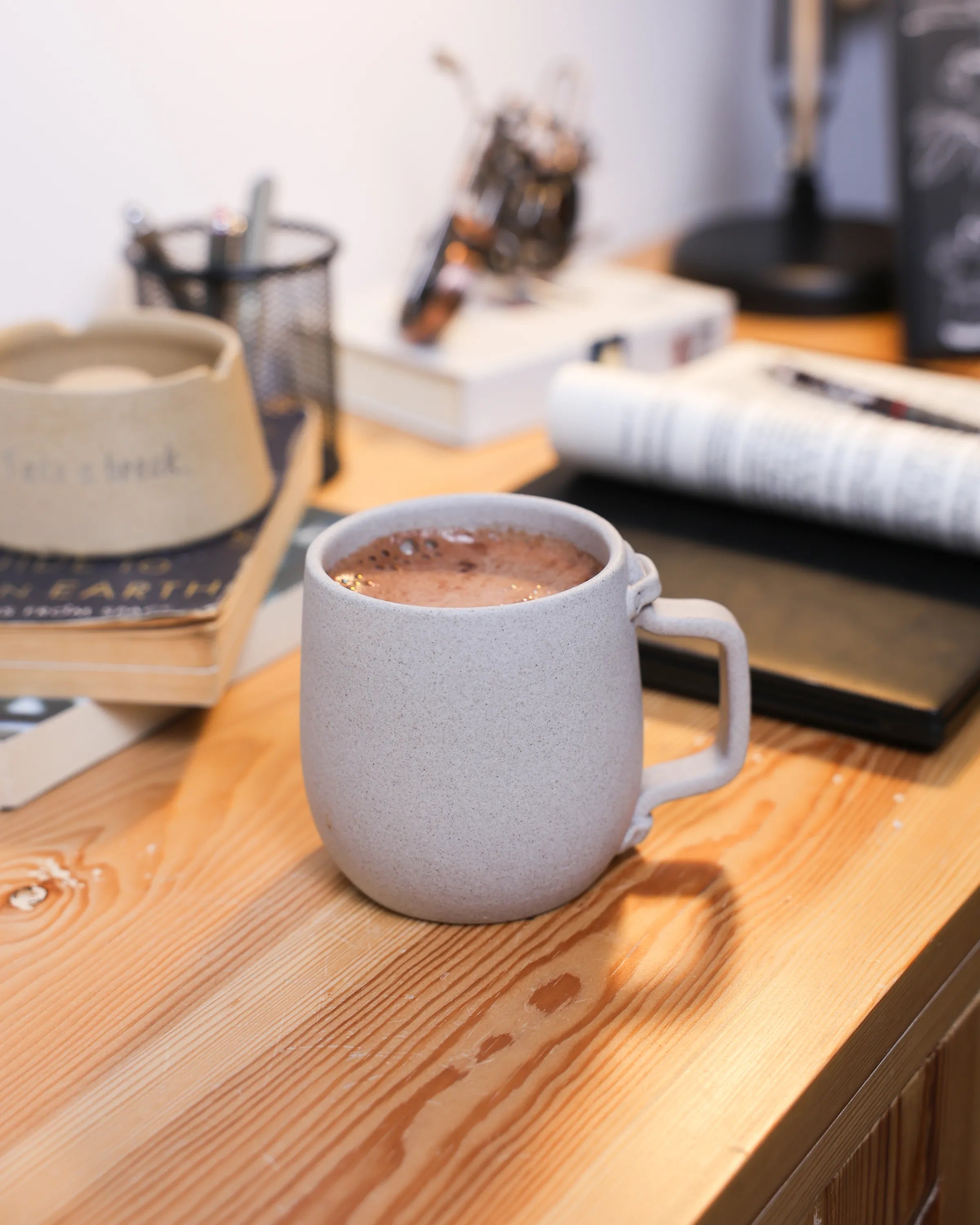 Handcrafted Bolt Mug in light stone beige, 350 ML mug by Stonia.