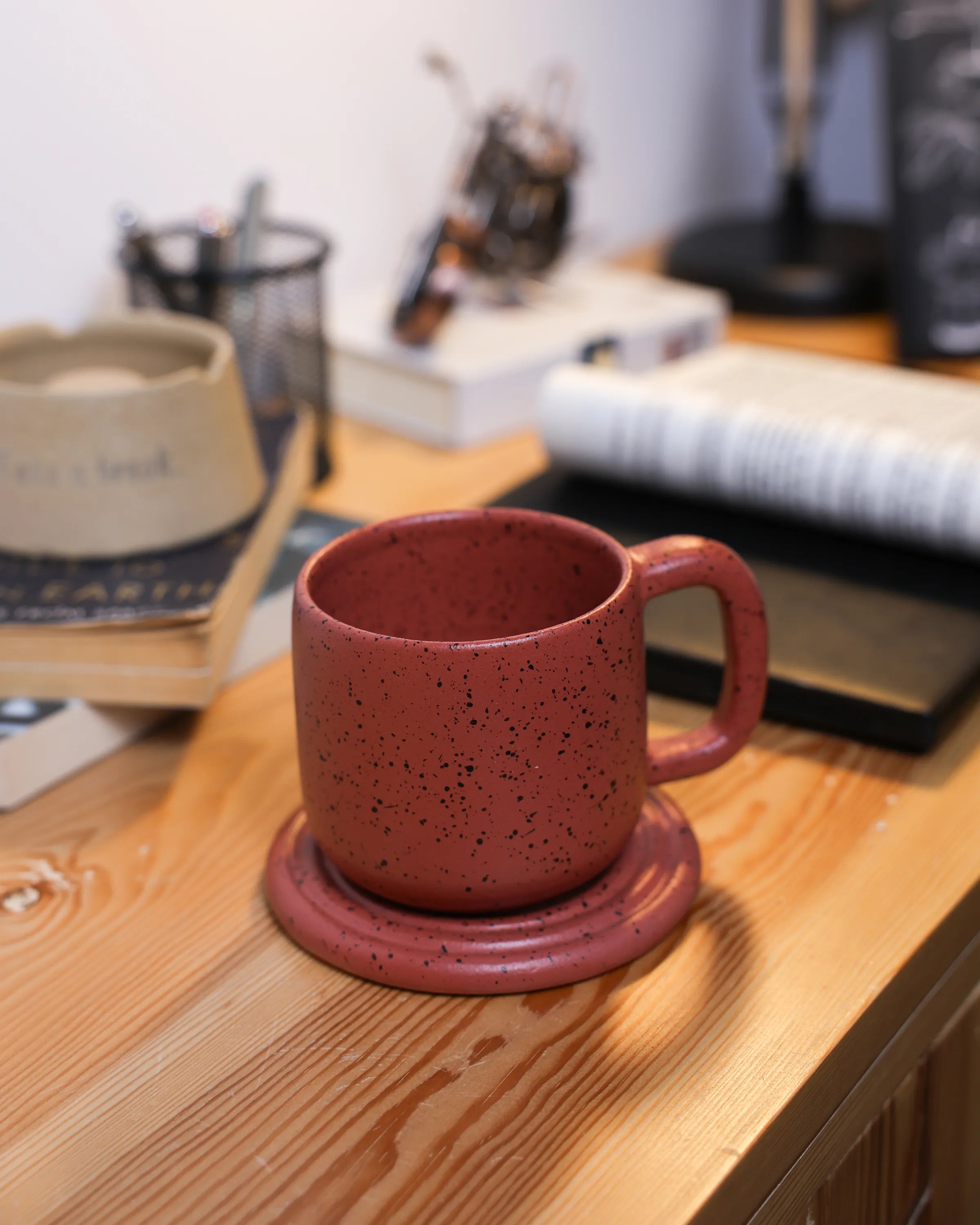 Handcrafted The clay mug in Terracotta, 300 ML mug by Stonia.