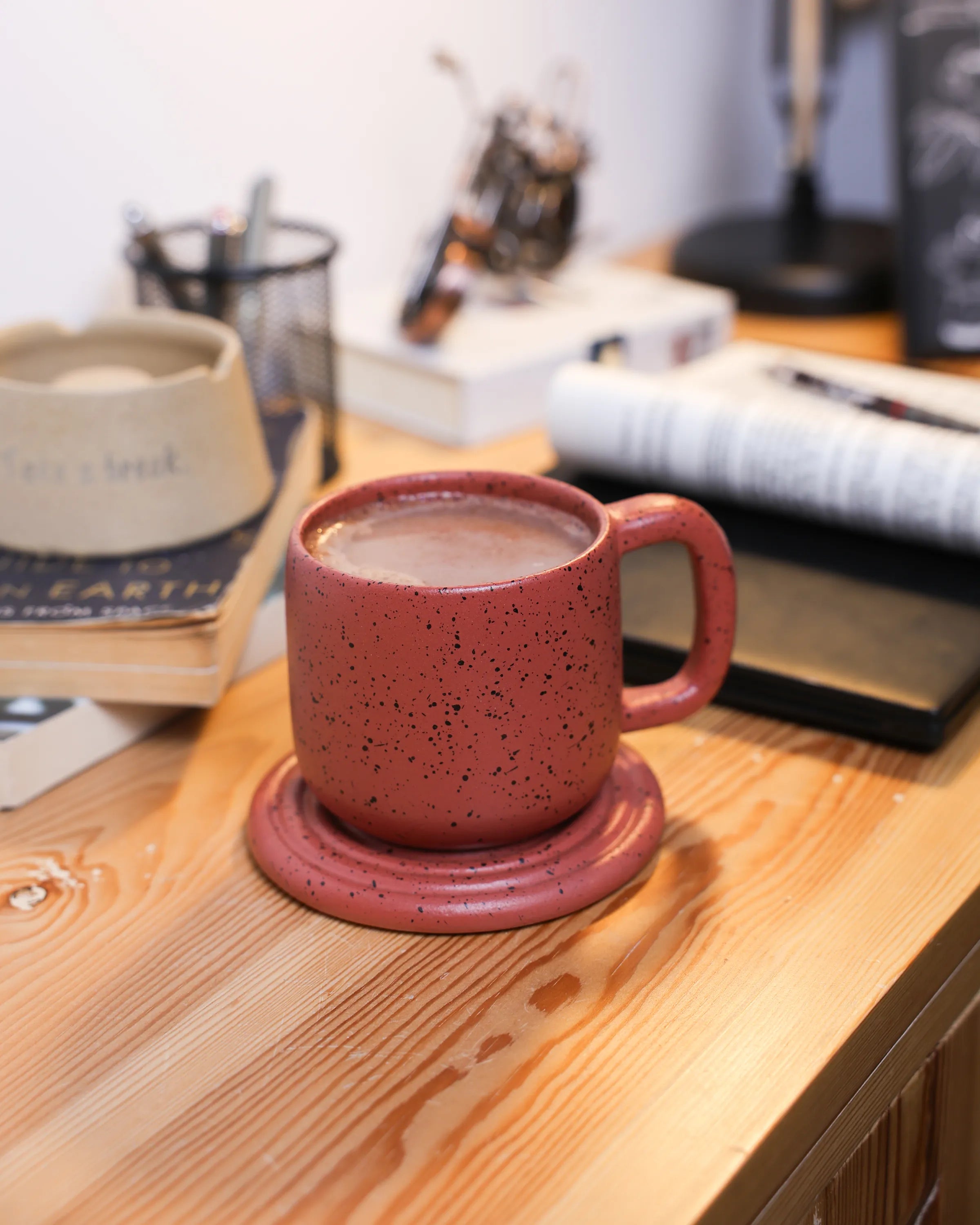 Handcrafted The clay mug in Terracotta, 300 ML mug by Stonia.