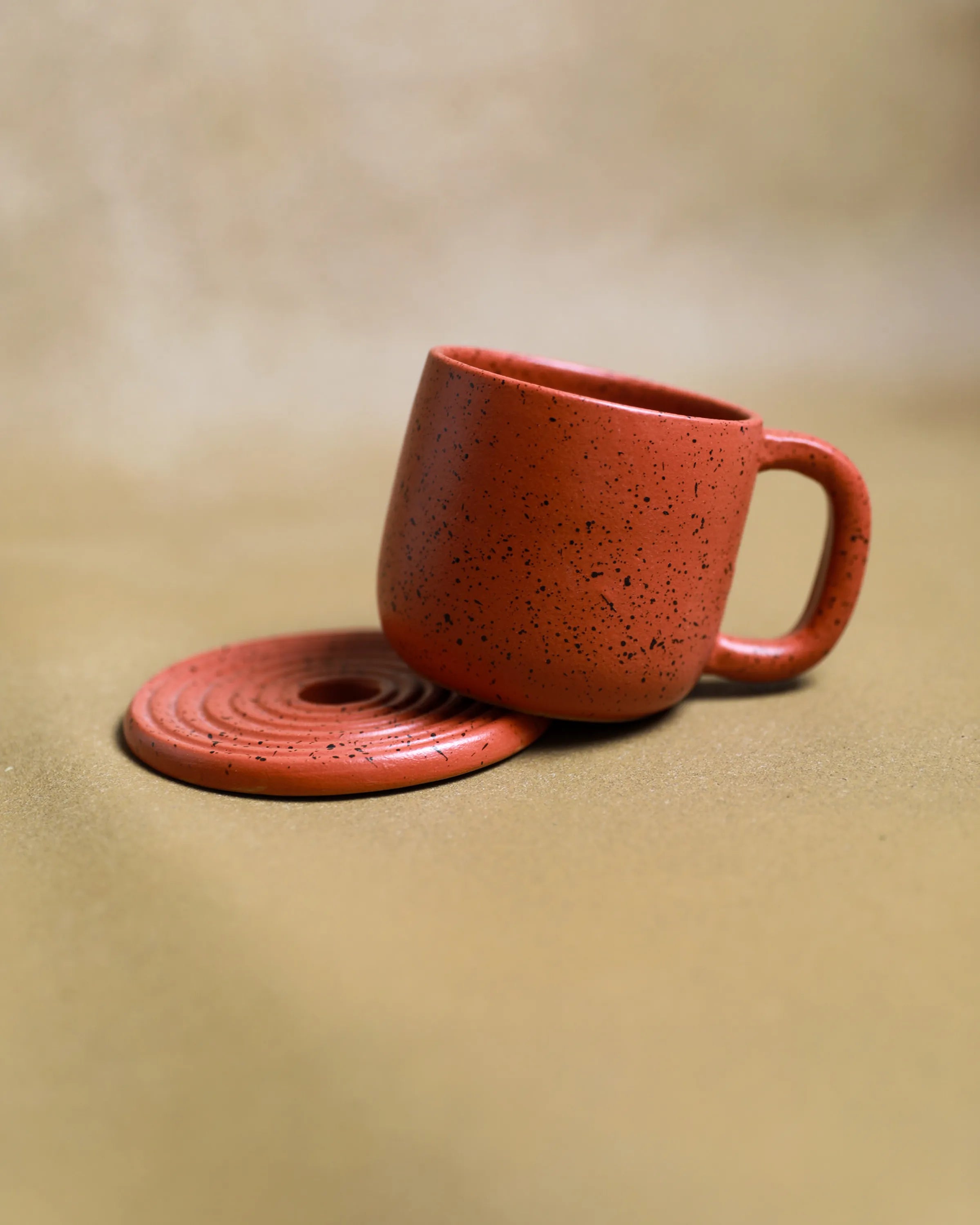 Handcrafted The clay mug in Terracotta, 300 ML mug by Stonia.