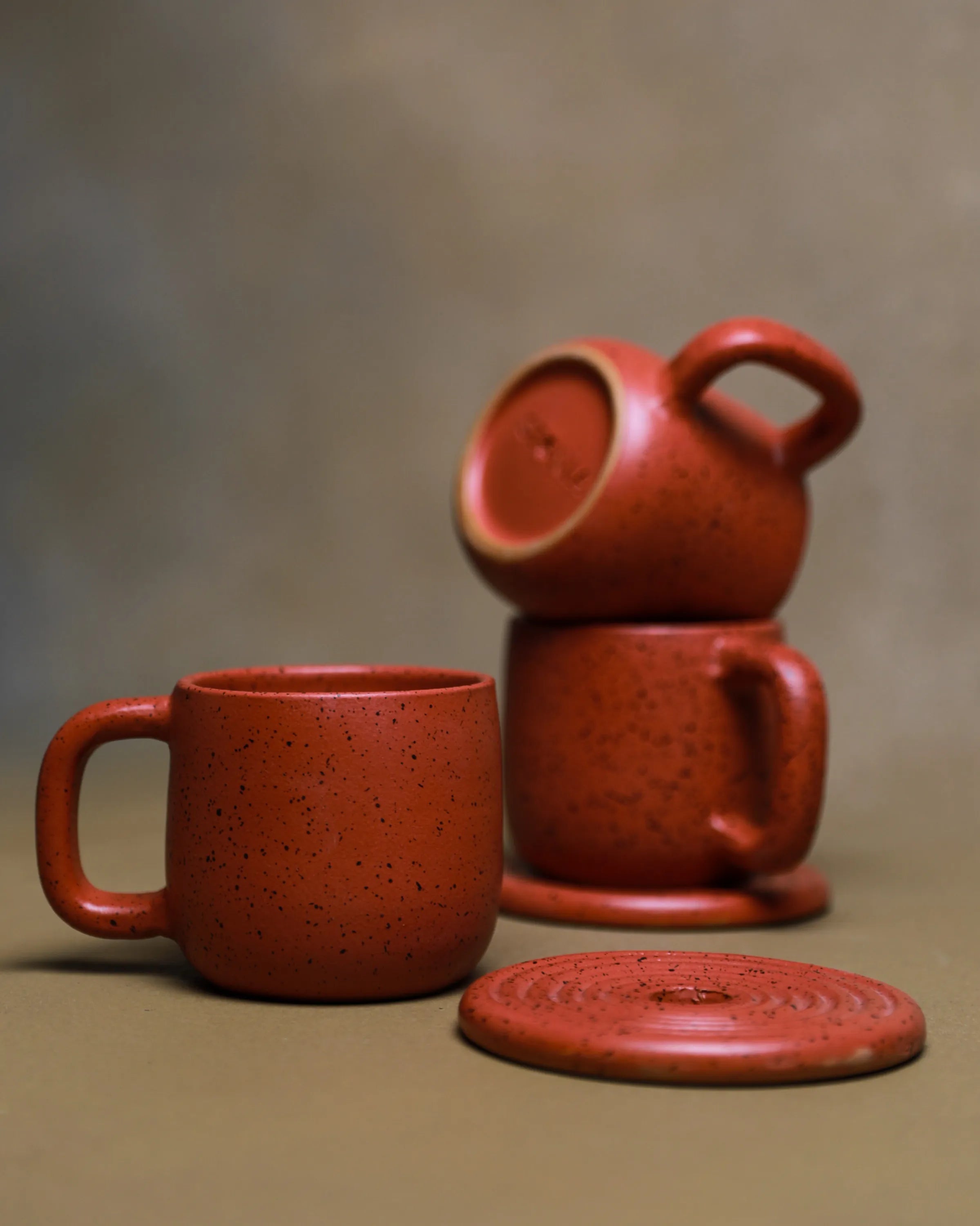 Handcrafted The clay mug in Terracotta, 300 ML mug by Stonia.