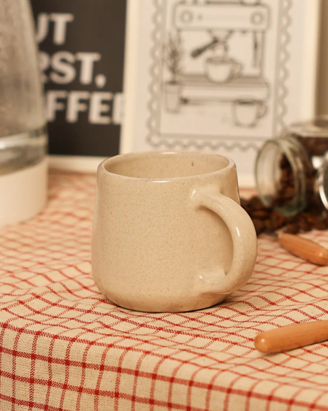 Handcrafted Cozy Mug in pebble grey, 250 ML mug by Stonia.