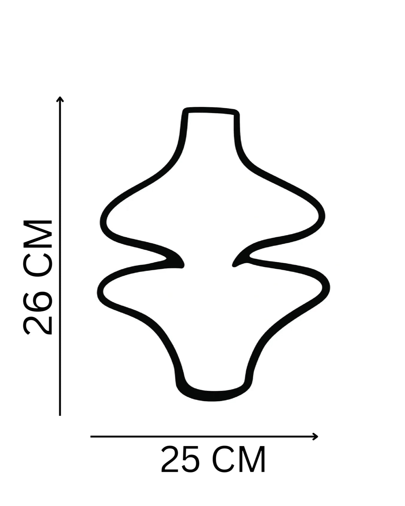 Handcrafted Curvy vase decor piece finish by Stonia.