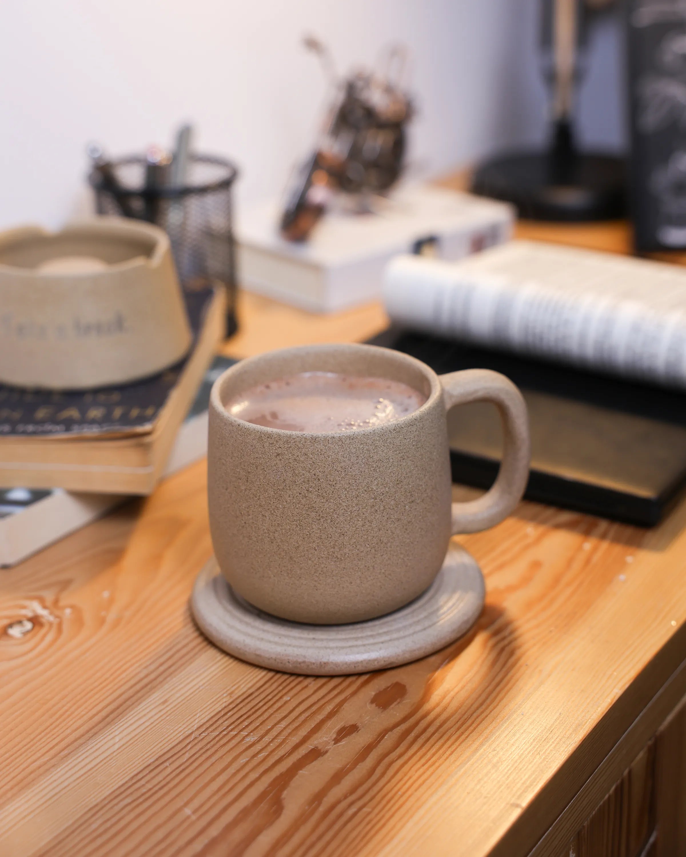 Handcrafted desert tone mug in beige, 300 ML mug by Stonia.