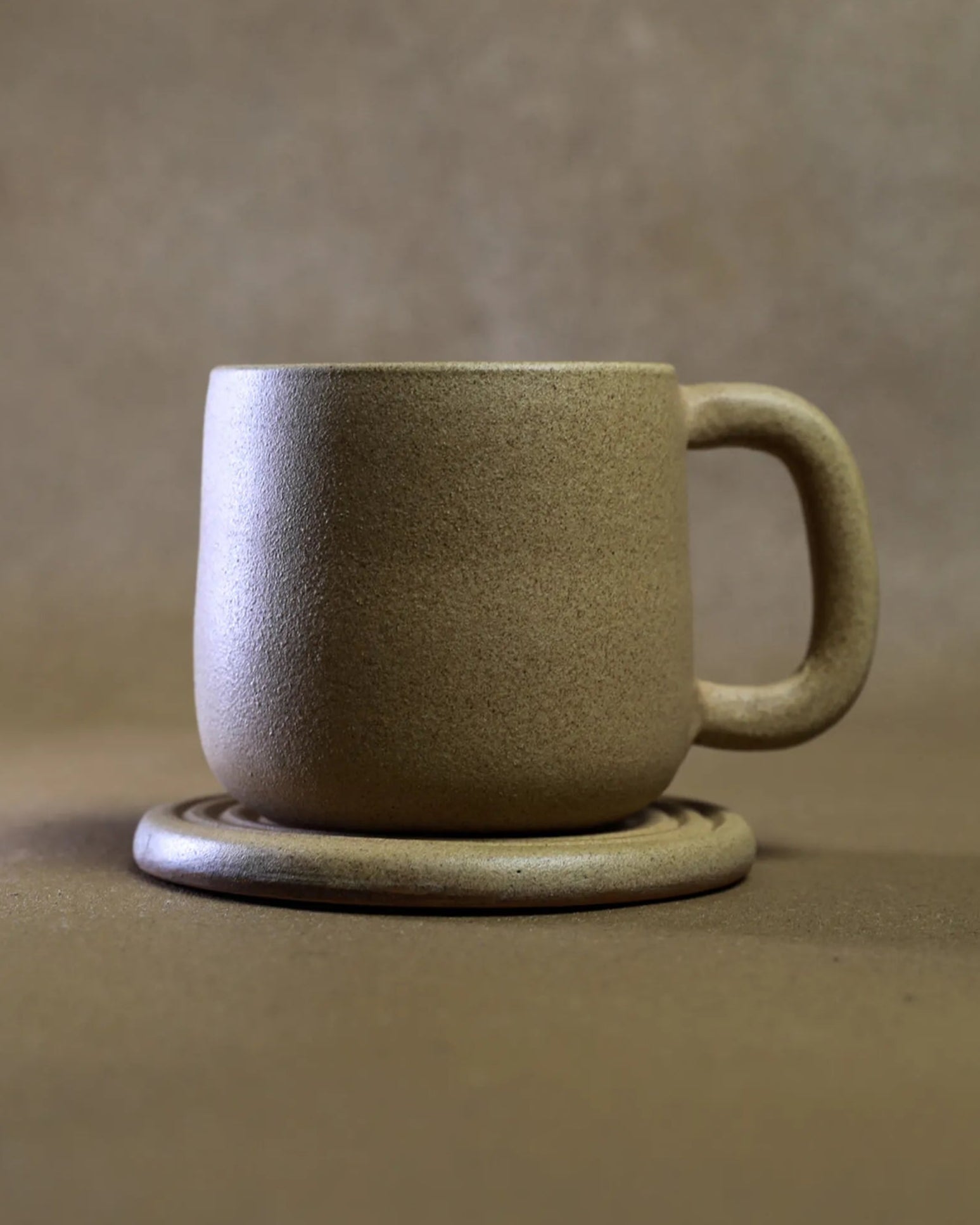 Handcrafted desert tone mug in beige, 300 ML mug by Stonia.