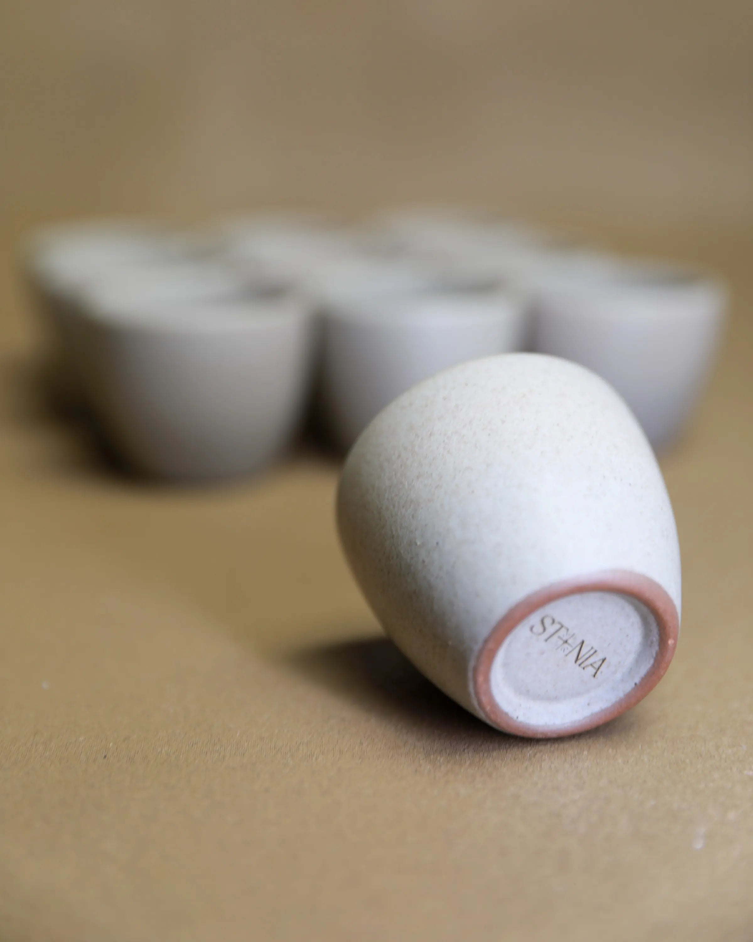Handcrafted ESPRESSO DOSE CUP in light stone gray, 50 ML mug by Stonia.