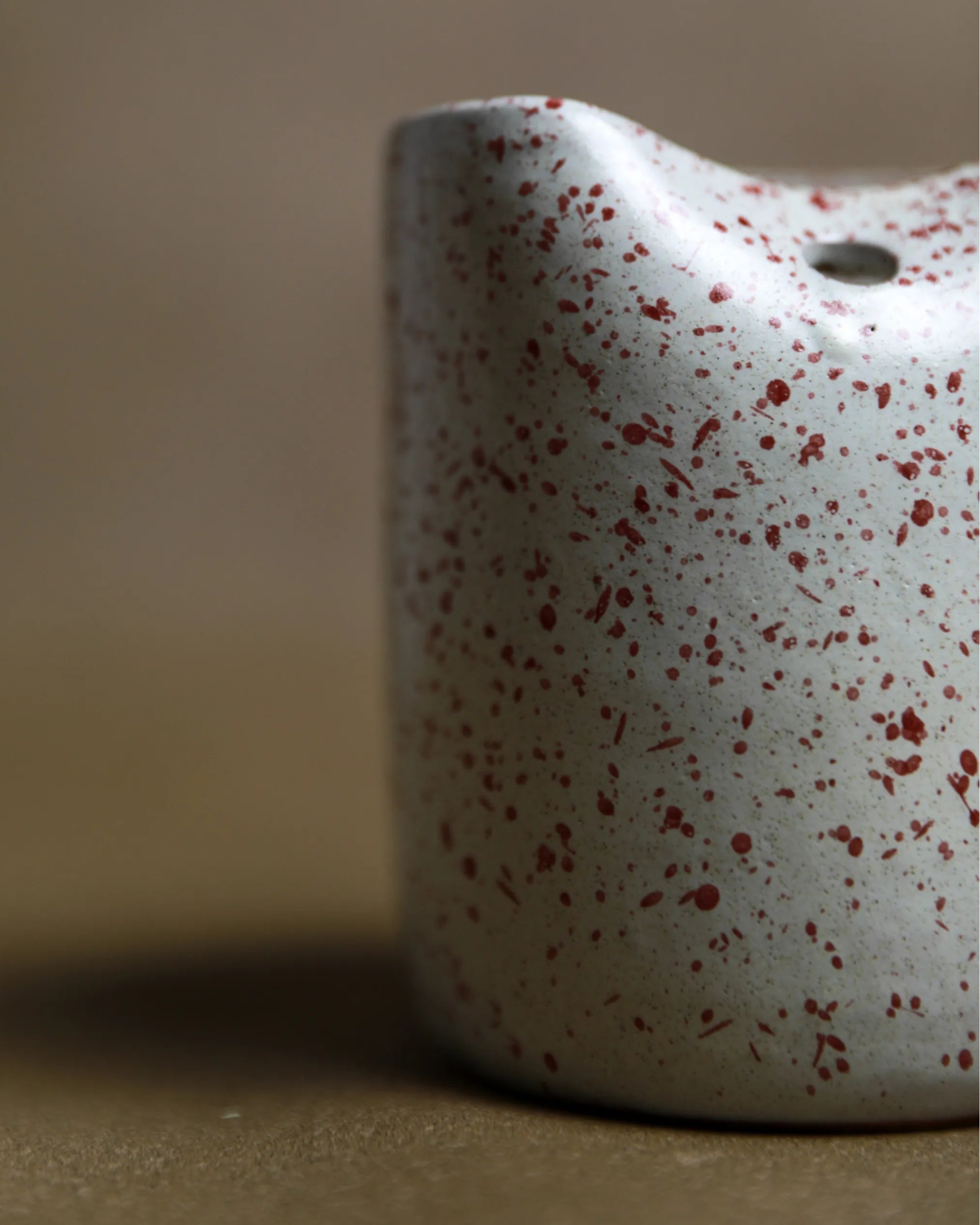 Handcrafted Frosty Cup in dotted white, 350 ML mug by Stonia.