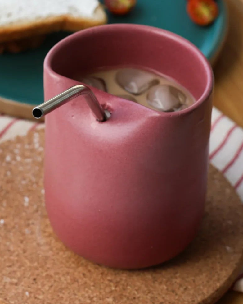 Handcrafted Frosty Cup in rose, 350 ML mug by Stonia.