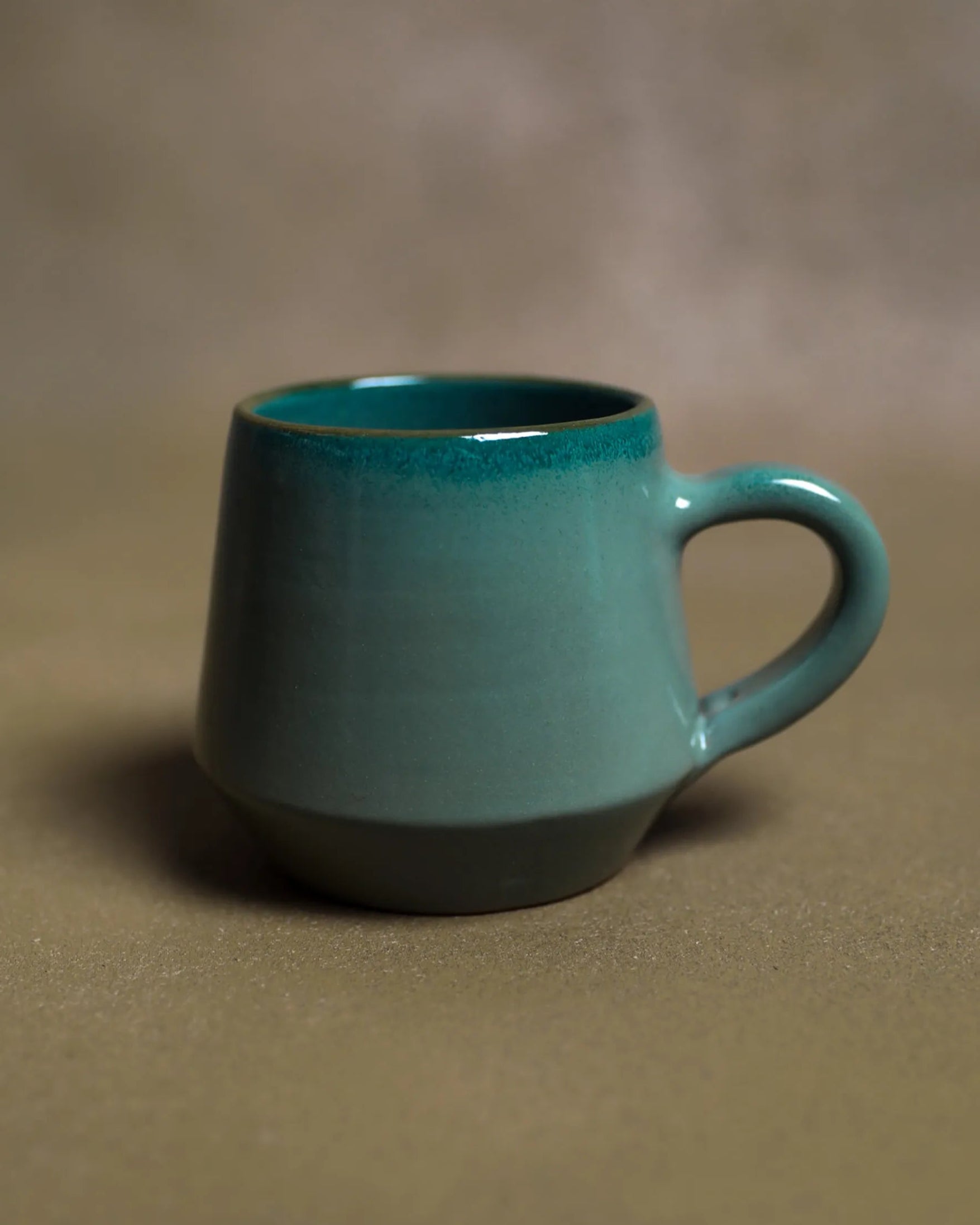 Handcrafted Green Mist Mug in olive green, 350 ML mug by Stonia.