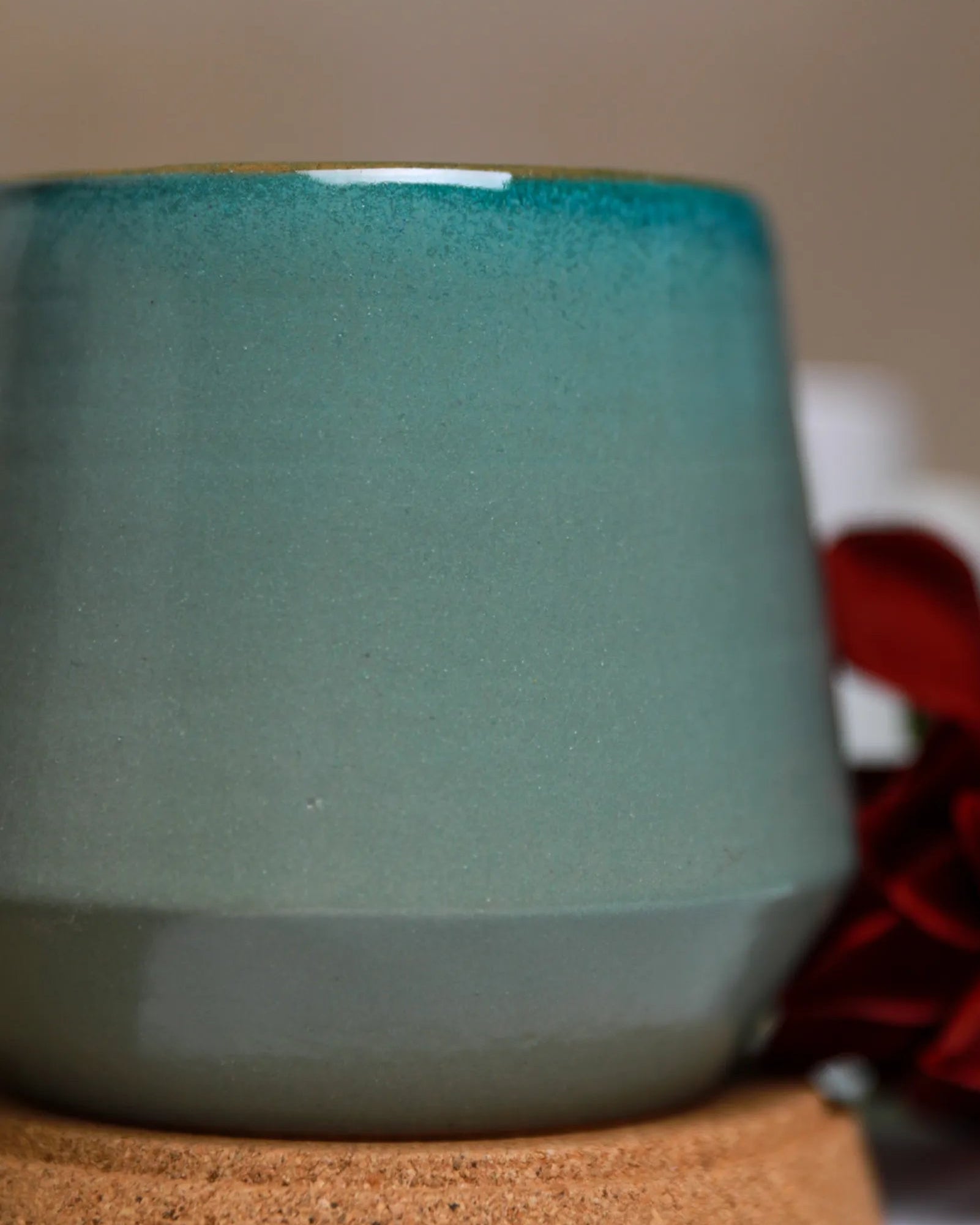 Handcrafted Green Mist Mug in olive green, 350 ML mug by Stonia.