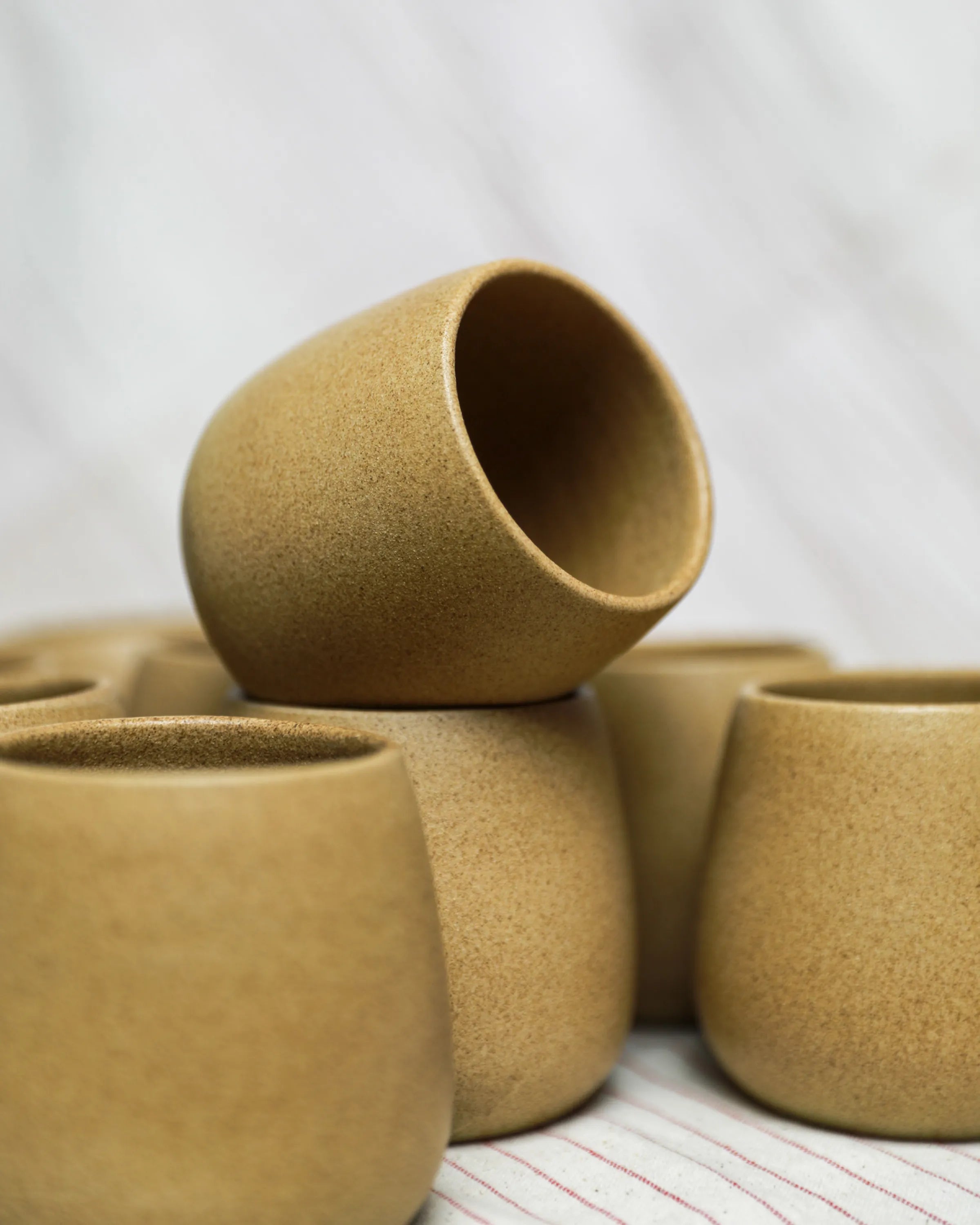 Handcrafted Raw Cup in stone beige, 250 ML mug by Stonia.