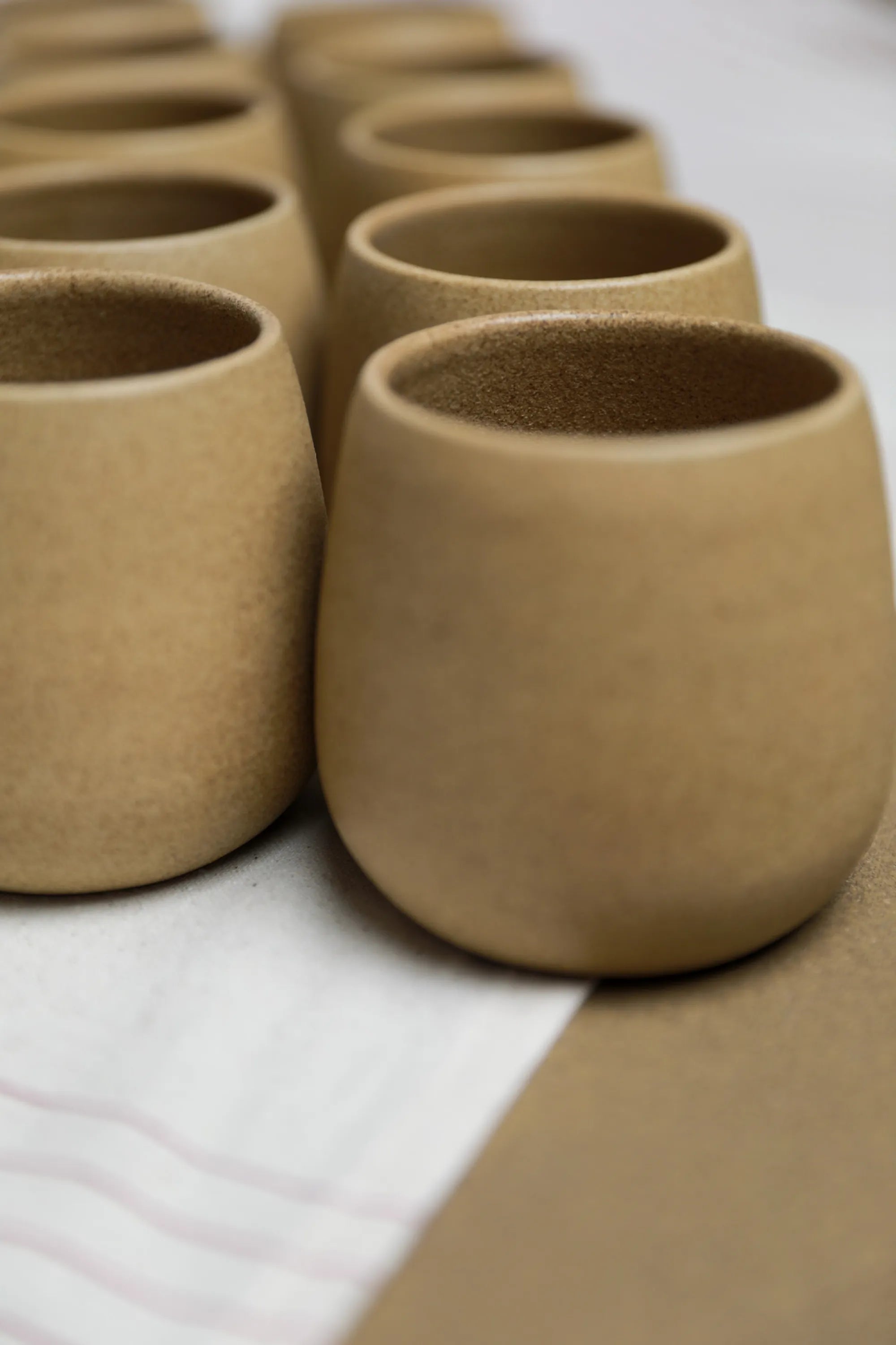 Handcrafted Raw Cup in stone beige, 250 ML mug by Stonia.