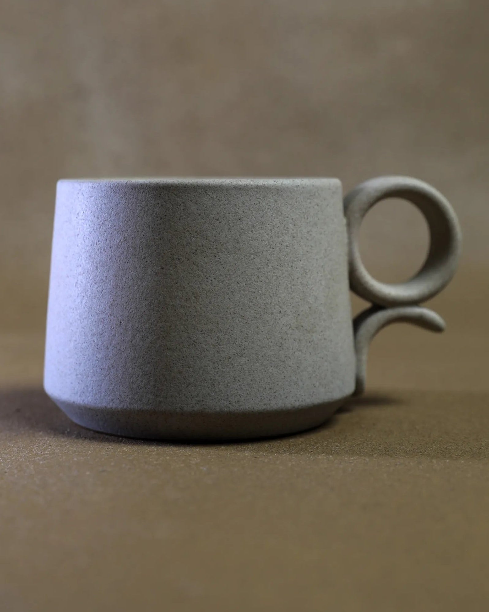 Handcrafted Ring Mug in light gray, 300 ML mug by Stonia.