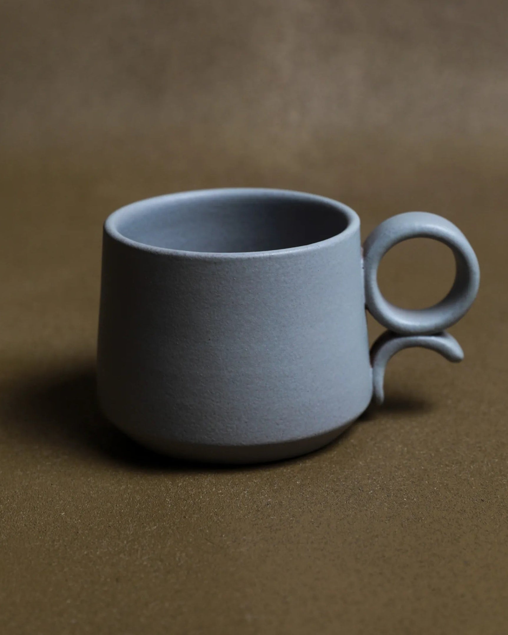 Handcrafted Ring Mug in light gray, 300 ML mug by Stonia.
