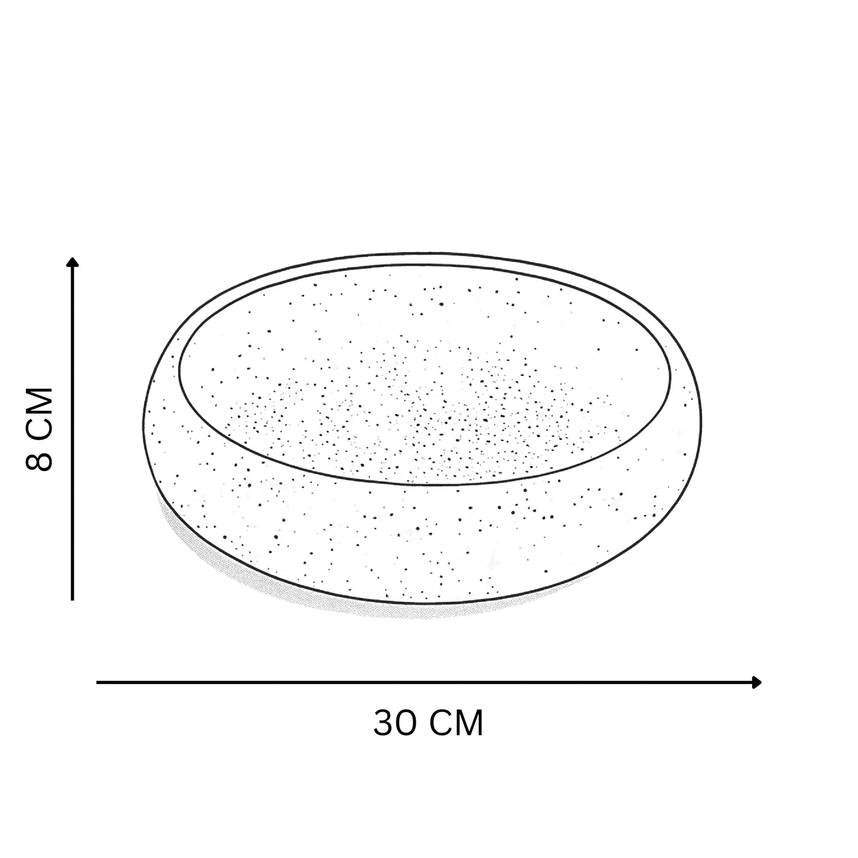 Handcrafted ROCKY BOWL in dotted beige, size Large by Stonia.