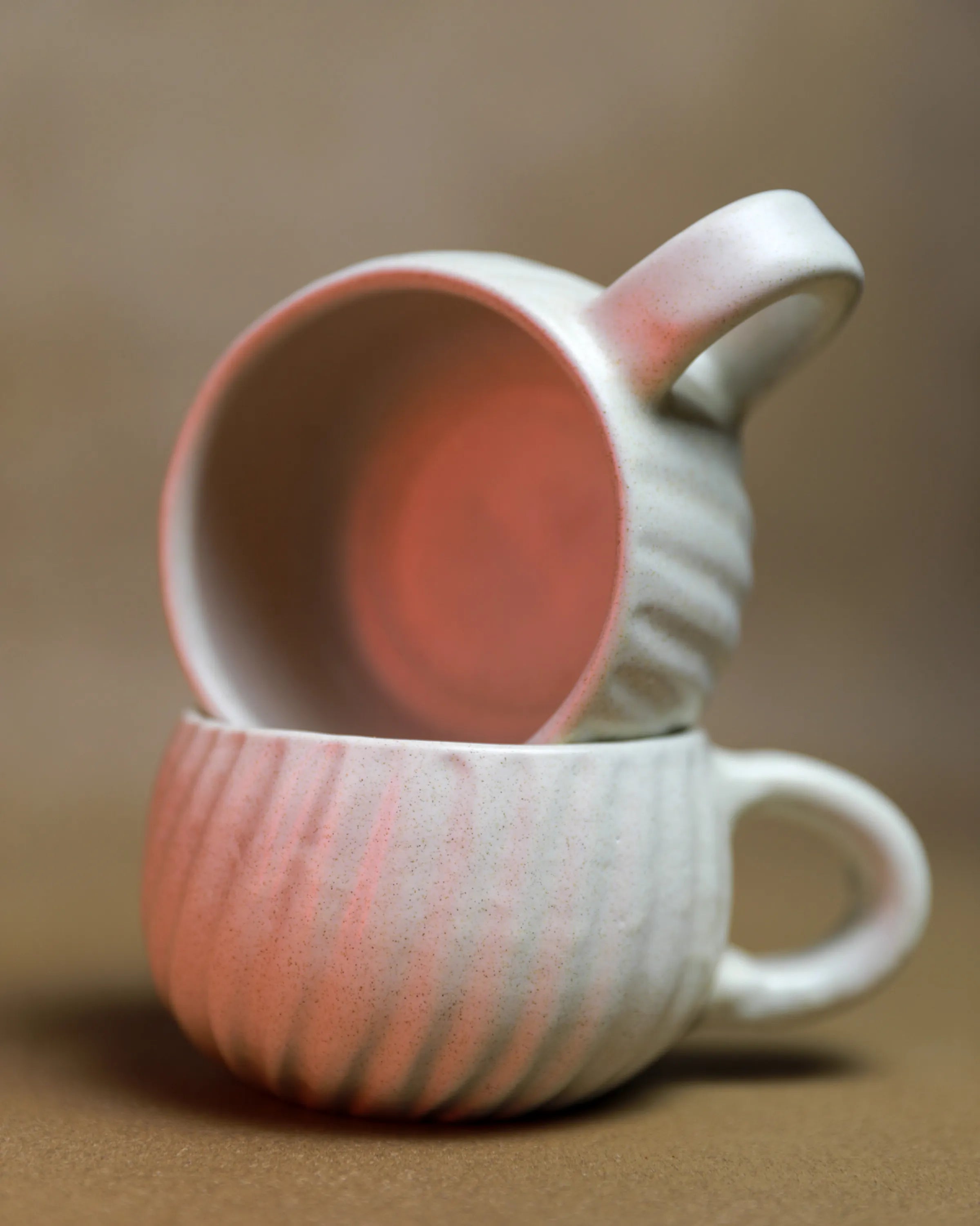 Handcrafted Twisty Mug in off white, 250 ML mug by Stonia.