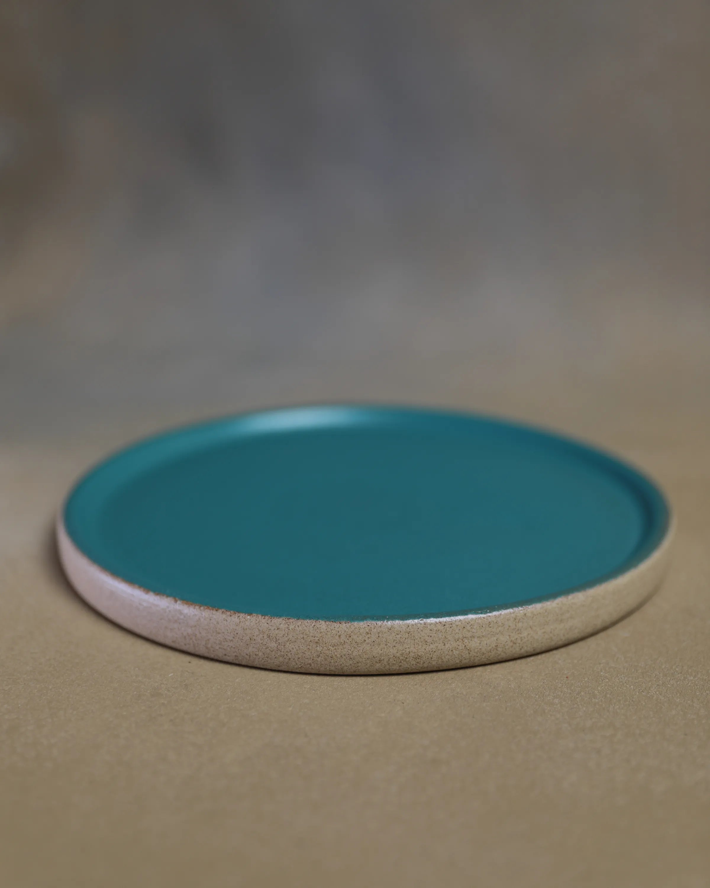 Handcrafted WANAS PLATE in oasis teal Large finish by Stonia.