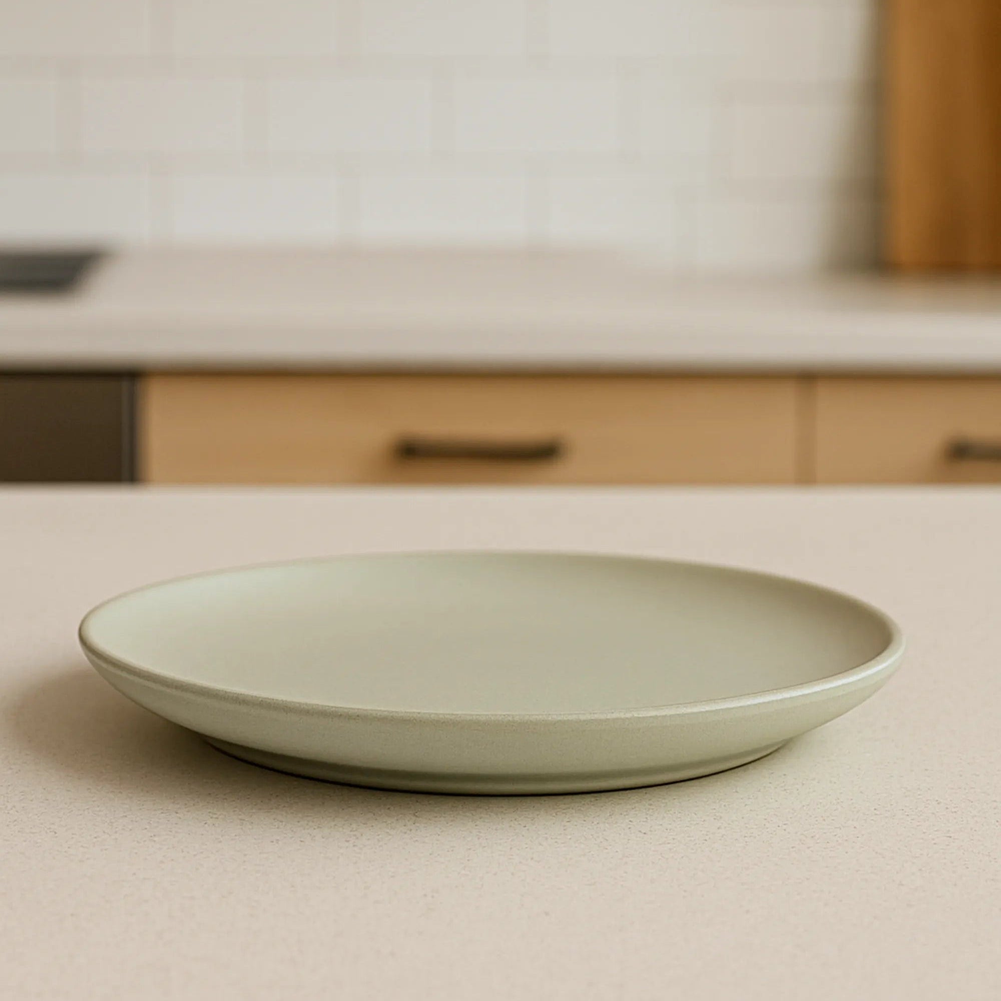 Handcrafted BASIC PLATE in white Medium finish by Stonia.