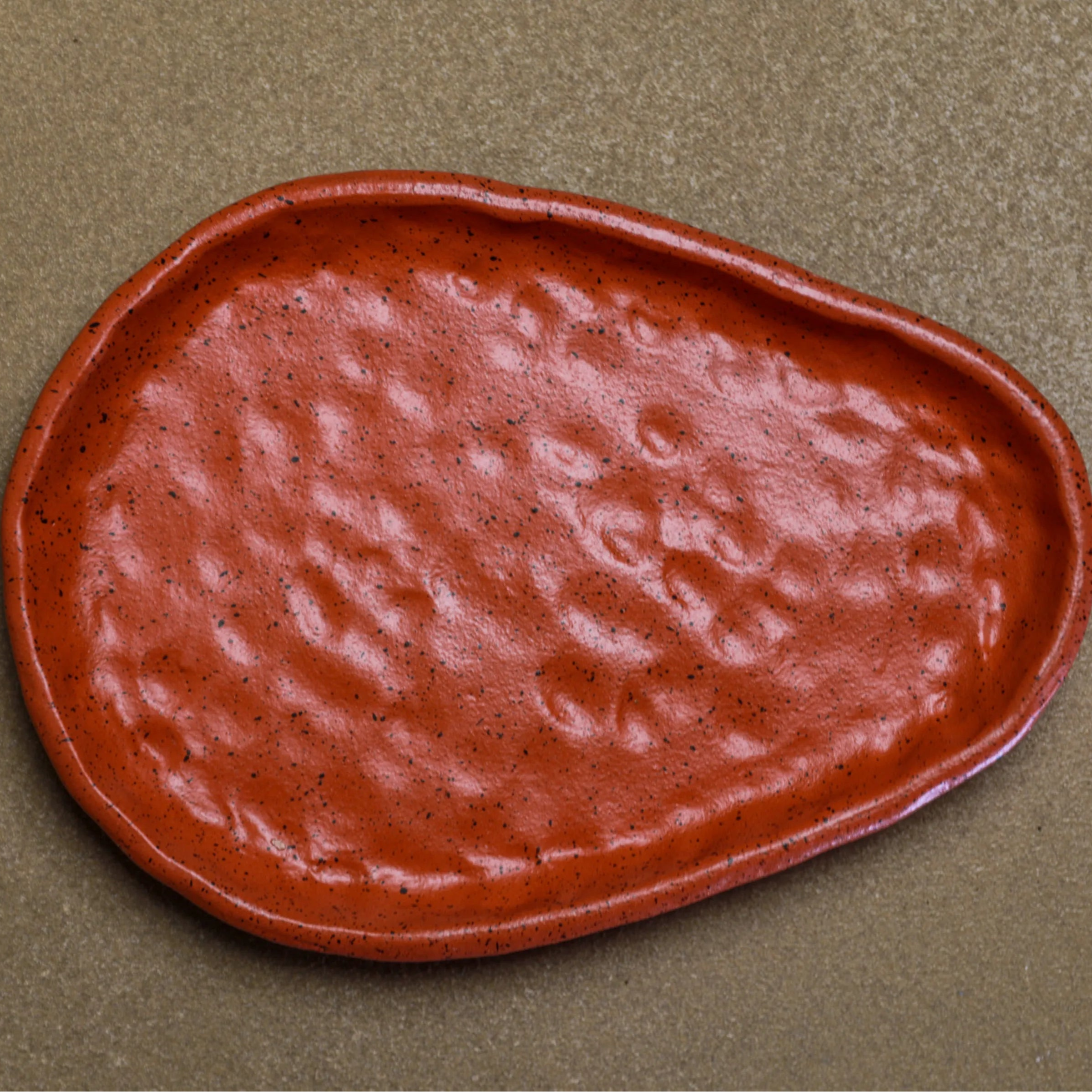 Handcrafted CLAY APPETIZERS PLATE in terracotta finish by Stonia.