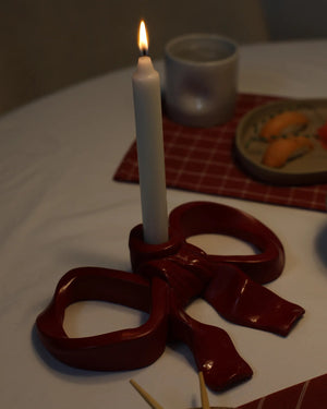 Handcrafted Dive Candle in Red finish by Stonia.