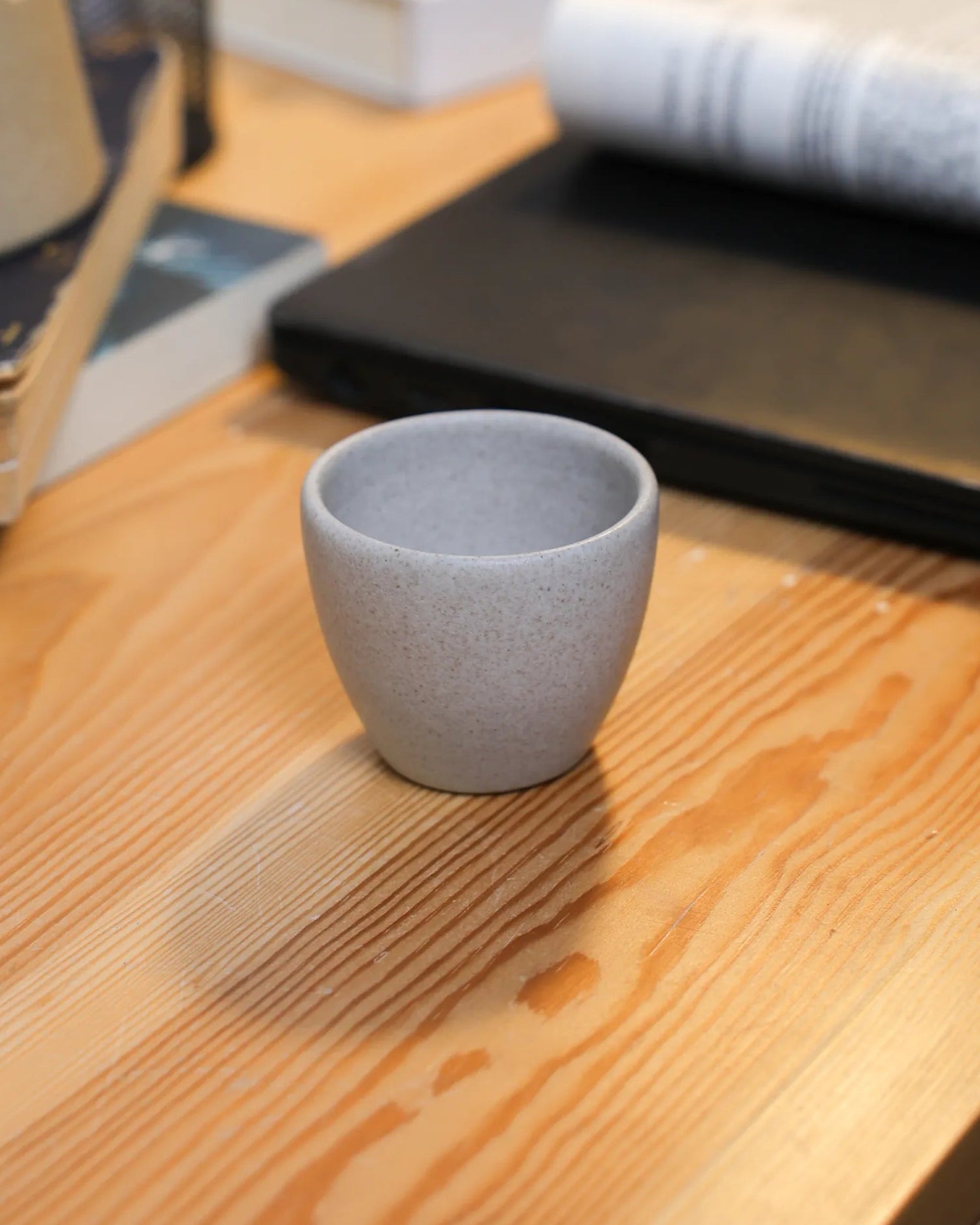 Handcrafted ESPRESSO DOSE CUP in light stone gray, 50 ML mug by Stonia.
