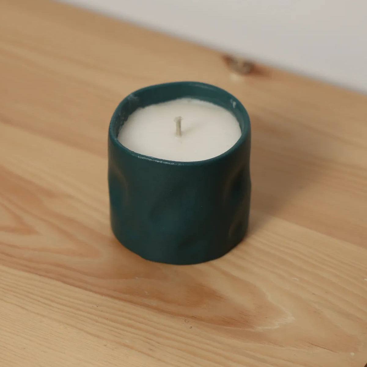 Handcrafted Melty Candle in Dark Turquoise finish by Stonia.