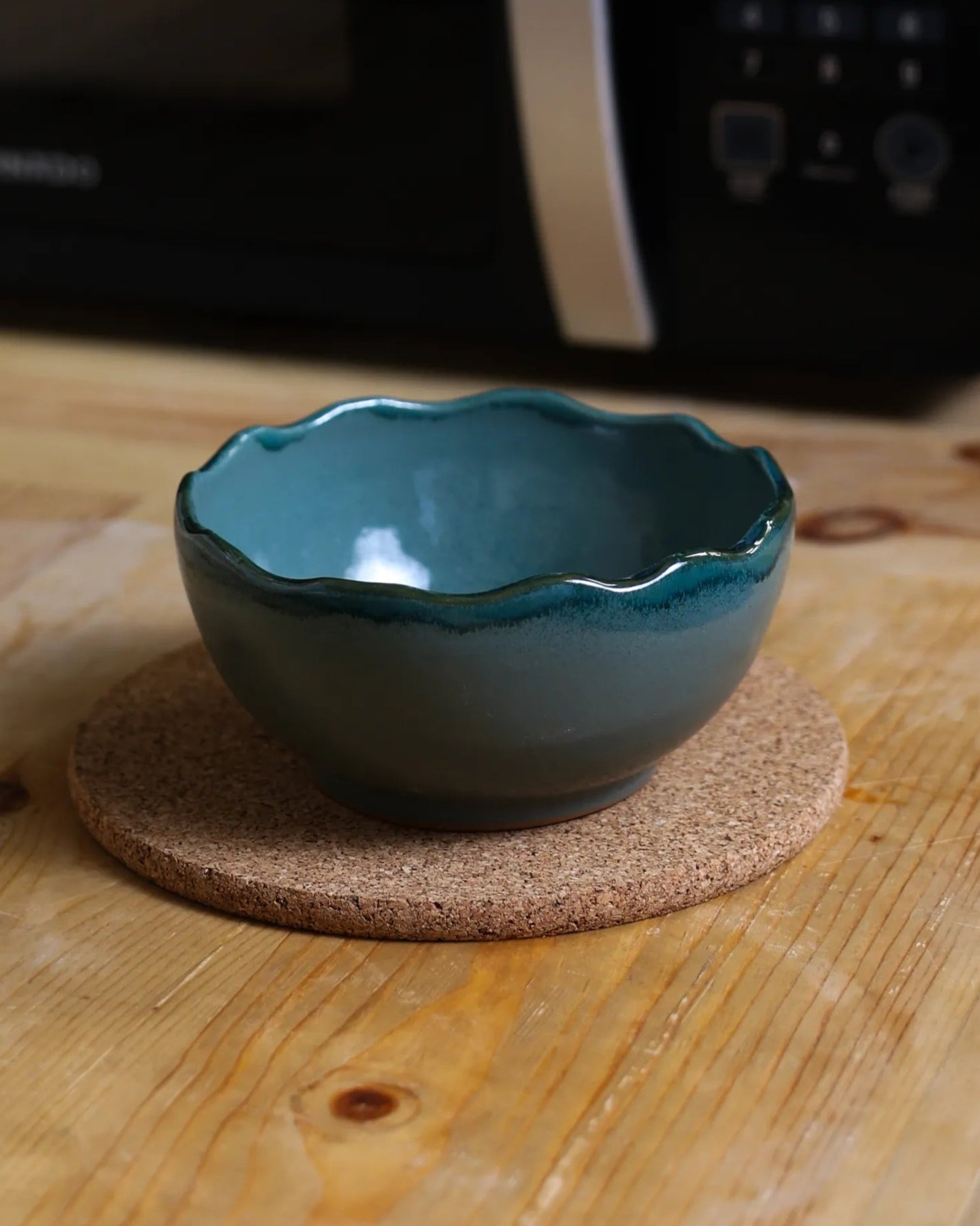 Handcrafted Royal green bowl in olive green by Stonia.