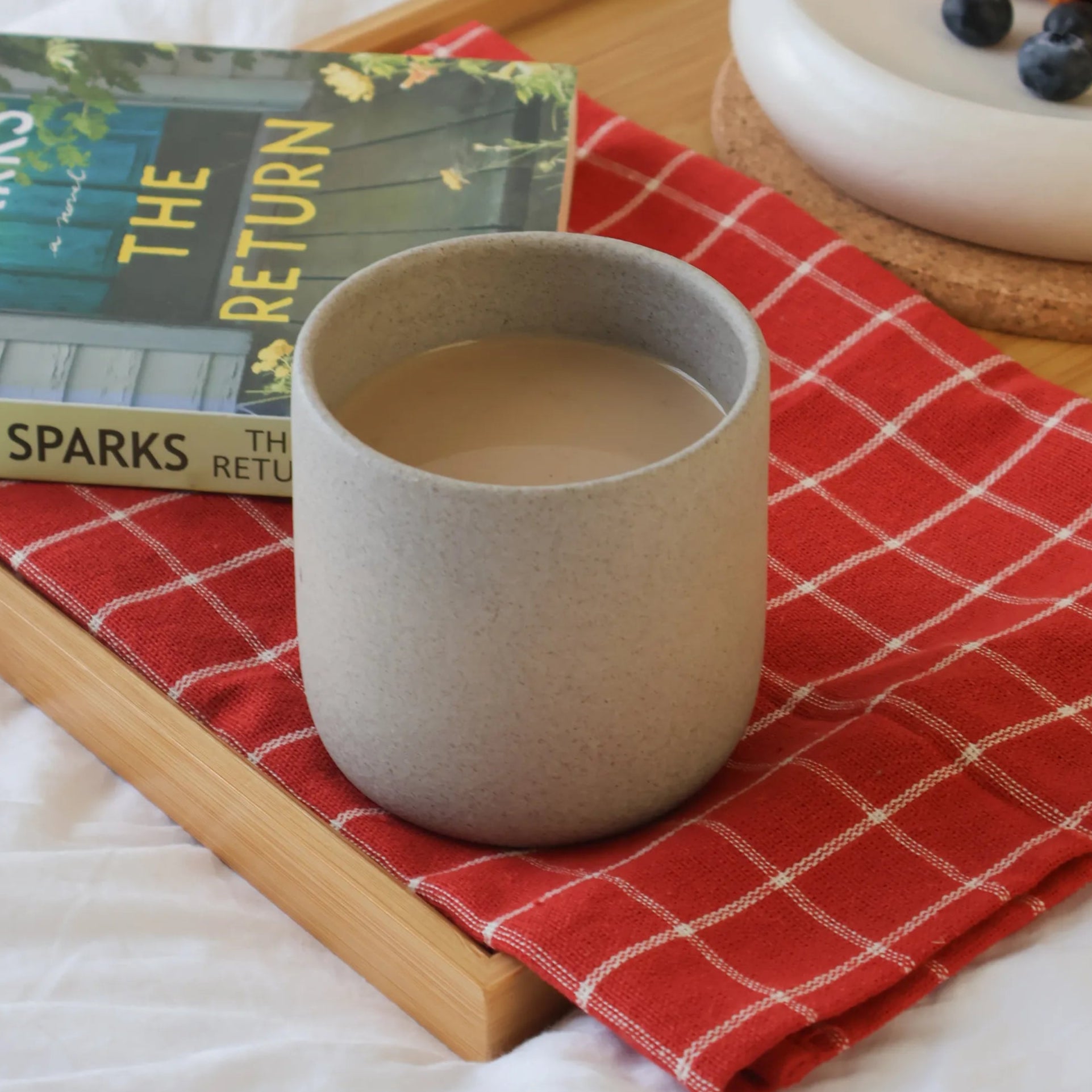 Handcrafted Simple Cup in light gray, 300 ML mug by Stonia.
