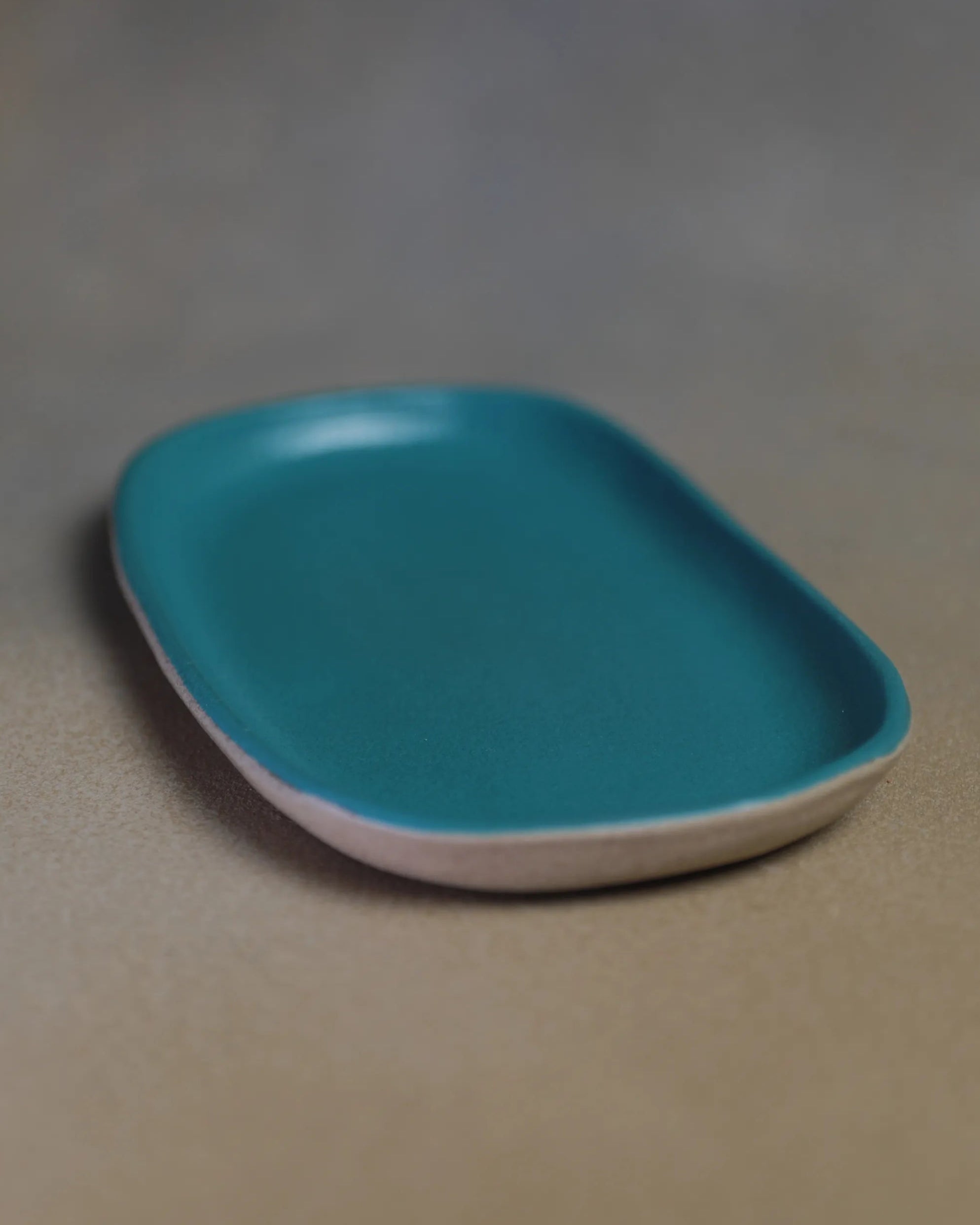 Handcrafted WANAS APPETIZERS PLATE in oasis teal finish by Stonia.